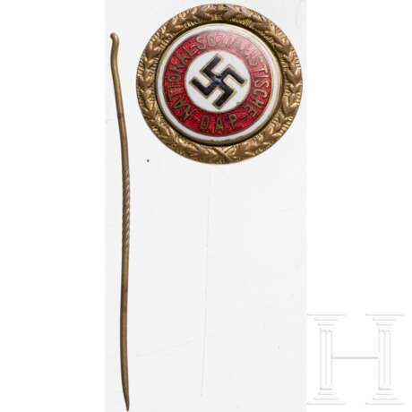 A Golden NSDAP Party Badge "69245", small type - photo 1 A Golden NSDAP Party Badge "69245", small type - photo 1