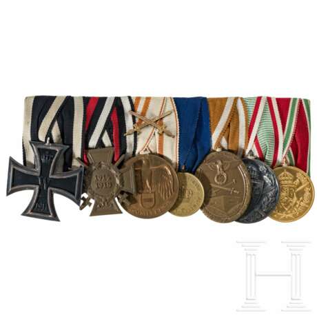 A 7-place medal bar of an Austrian WWI veteran, from Godet Berlin - фото 1 A 7-place medal bar of an Austrian WWI veteran, from Godet Berlin - фото 1