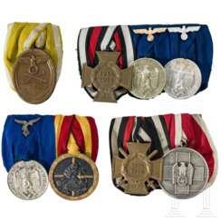 A collection of four medal bars