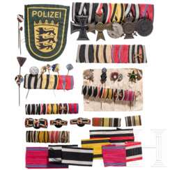 A group of medal bars of a Württembergian World War participant