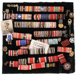 A group of pins and badges