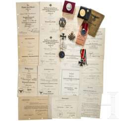 Hauptmann Alfred Schneckenberger - a pay book, certificates and medals of the Gebirgsjäger
