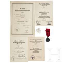 Oberstleutnant Bruno Stahn - four documents and two awards