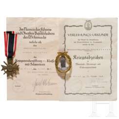 A group of decorations and certificates of a seaman clerk