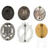 Four Wound Badges, a General Assault Badge, and an Infantry Assault Badge in Silver - photo 2