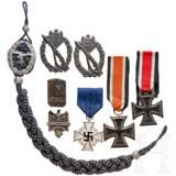 A collection of badges, tinnies and a shooting lanyard - photo 1