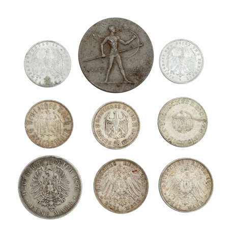 Konvolut aus Münzen und Medaillen aus der Dt. Kaiserzeit, der WR und dem Dritten Reich - - photo 1