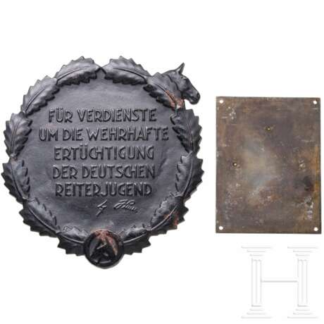 A plaque "For services to the military training of the German horse youth" - photo 2 A plaque "For services to the military training of the German horse youth" - photo 2