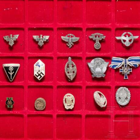 A collection of miniatures, pins and membership badges, with Knight's Cross miniature - фото 2