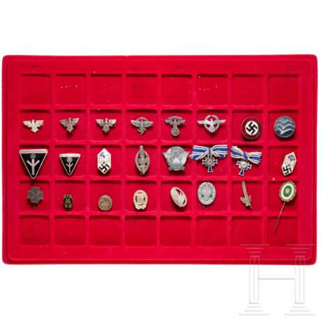 A collection of miniatures, pins and membership badges, with Knight's Cross miniature - фото 5