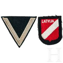 A sleeve shield for Latvian volunteers and a rank chevron