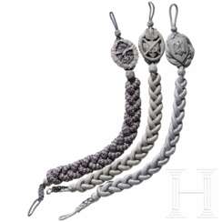 Three Heer and Luftwaffe shooting lanyards 1st class