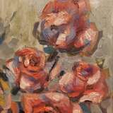 “Roses” Canvas Oil paint Expressionist Still life 2017 - photo 2