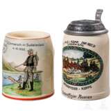 A reservist's mug I.R. 37 and a commemorative mug "Einmarsch in Sudetenland" - photo 1