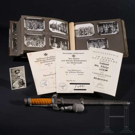 Oberleutnant Otto Schulze, bearer of the Knight's Cross – documents, photos and a dagger - Foto 1