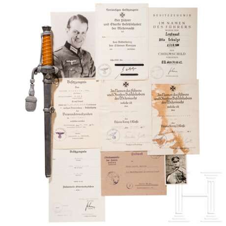 Oberleutnant Otto Schulze, bearer of the Knight's Cross – documents, photos and a dagger - Foto 6