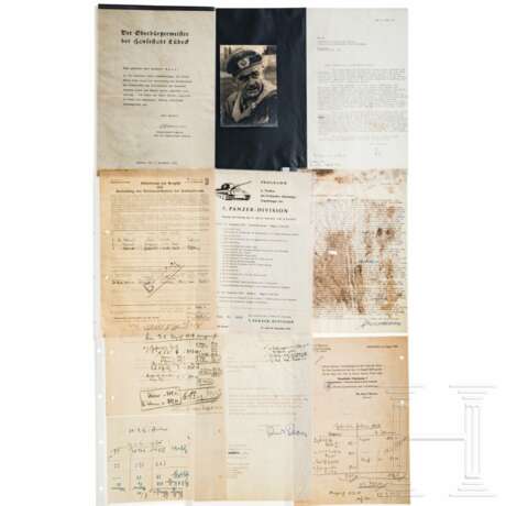 Diamond Winner Generalleutnant Dr. Karl Mauss – a letter of congratulations from the city of Lübeck and other documents - photo 1 Diamond Winner Generalleutnant Dr. Karl Mauss – a letter of congratulations from the city of Lübeck and other documents - photo 1