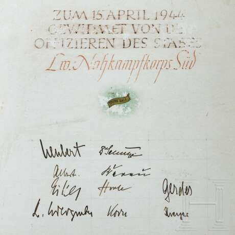 General Maximilian Ritter von Pohl - an officer's gift from the Combat Corps South, dated 15.4.1944 - photo 3 General Maximilian Ritter von Pohl - an officer's gift from the Combat Corps South, dated 15.4.1944 - photo 3
