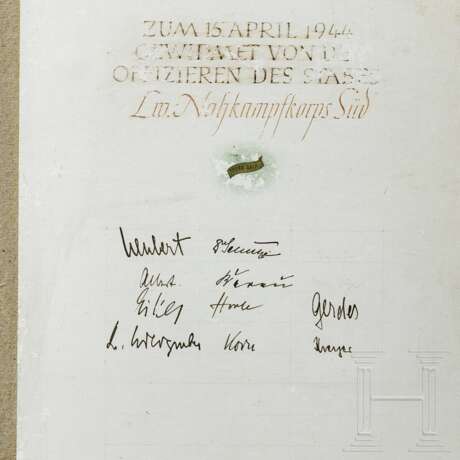 General Maximilian Ritter von Pohl - an officer's gift from the Combat Corps South, dated 15.4.1944 - photo 4 General Maximilian Ritter von Pohl - an officer's gift from the Combat Corps South, dated 15.4.1944 - photo 4