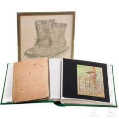 Sketches and drawings by a paratrooper (FJR 6) from captivity as a prisoner of war