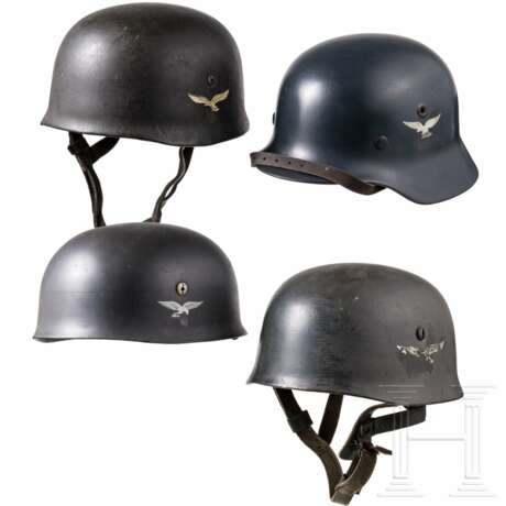 Three replica steel helmets M 38 for paratroopers - photo 1 Three replica steel helmets M 38 for paratroopers - photo 1