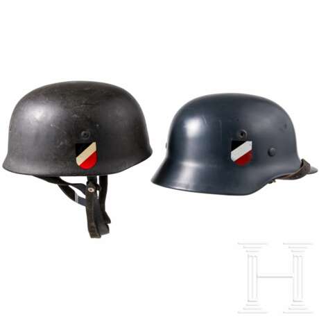 Three replica steel helmets M 38 for paratroopers - photo 3 Three replica steel helmets M 38 for paratroopers - photo 3