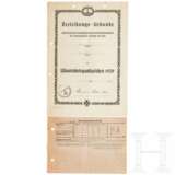 A certificate for the A U-Boot War Badge with signature Lehmann-Willenbrock - фото 1