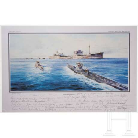 Art print "Atlantic Rendezvous" by Robert Taylor with numerous signatures - photo 1