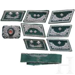 A group of collar patches of the customs service