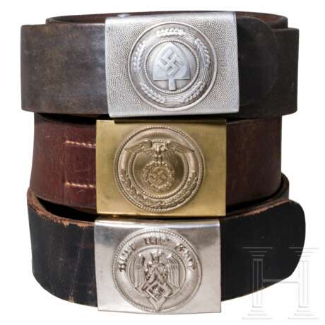 A RAD, a HJ and an SA belt buckle with belts - photo 1
