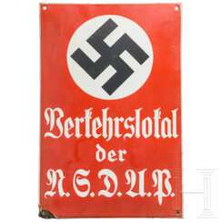 A wall plaque "Verkehrslokal der NSDAP"