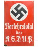 Overview. A wall plaque "Verkehrslokal der NSDAP"