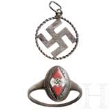 A BDM silver ring and a patriotic pendant - photo 1