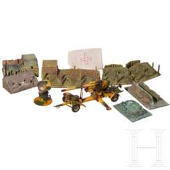 A Lineol 8.8 cm anti-aircraft gun, plus shelters and trenches