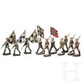 Ten Elastolin and Lineol soldiers with standard bearers, marching and in goose-step - photo 1