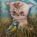 “Kitten and chickadee” Oil paint 2017 - photo 1