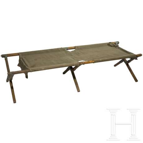 A cot bed of the "Huntington Tent & Awning Company", dated "March 1945" - photo 1 A cot bed of the "Huntington Tent & Awning Company", dated "March 1945" - photo 1