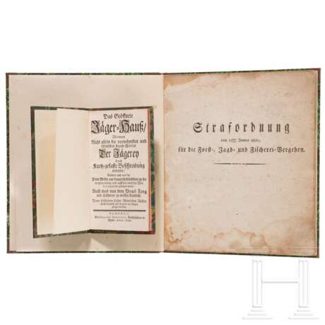 "Das geöffnete Jägerhaus" und eine jagdliche Strafordnung, deutsch, dat. 1706 und 1820 - photo 1 "Das geöffnete Jägerhaus" und eine jagdliche Strafordnung, deutsch, dat. 1706 und 1820 - photo 1