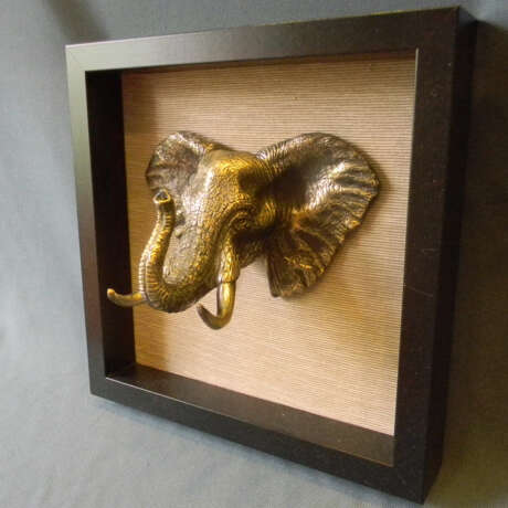“Elephant (Wall Mounted African Elephant sculpture)” Bronze Mixed media Animalistic 16 - photo 4