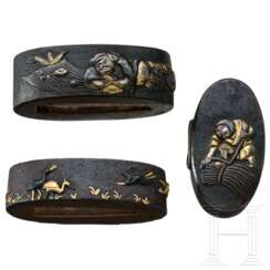 Drei Teile Schwertzierrat, japan, späte Edo-Periode