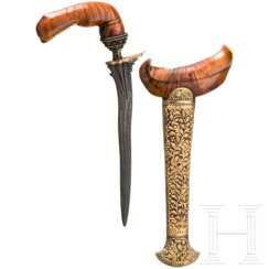 Kris Pendek, Bugis oder Nordsumatra, Indonesien, um 1900