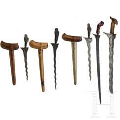 Kleine Kris-Sammlung, Java/Sumatra/Mindanao, 20. Jhdt.