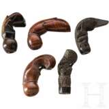 Fünf Kris-Griffe, Sumatra/Java/Sulawesi/Sumbawa, Indonesien, 19./20. Jhdt. - Foto 2