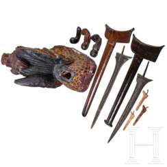 Kleine Sammlung Kris-Teile, Sumatra u.a., Indonesien, wohl 1. H. 20. Jhdt.