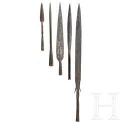 Fünf Speerspitzen, Afrika, 20. Jhdt.