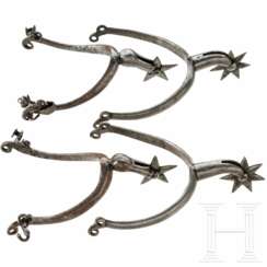 Zwei Paar eiserne Sporen, wohl deutsch, 17. Jhdt.