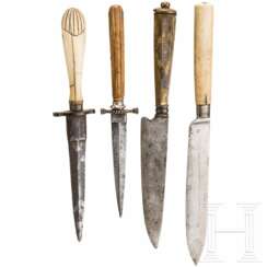 Vier Dolche und Messer, deutsch u.a., Mitte 19. Jhdt.