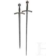 Overview. Zwei Schwerter im Stil des 14./15. Jhdt, deutsch, zweite Hälfte 19. Jhdt.