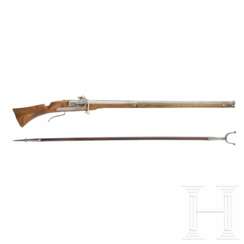 Luntenschlossmuskete mit Gabel, Hege in Überlingen, um 1980