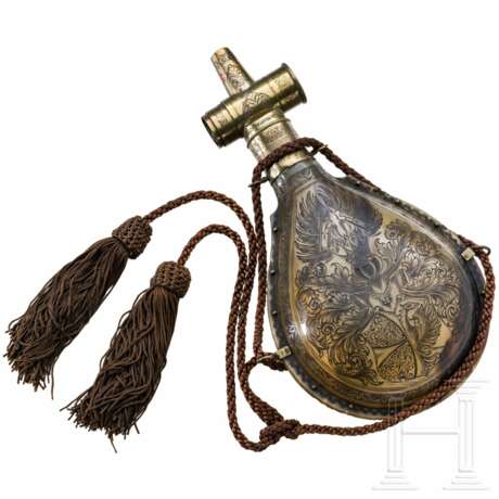 Große Horn-Pulverflasche, Österreich, um 1830 - Foto 1